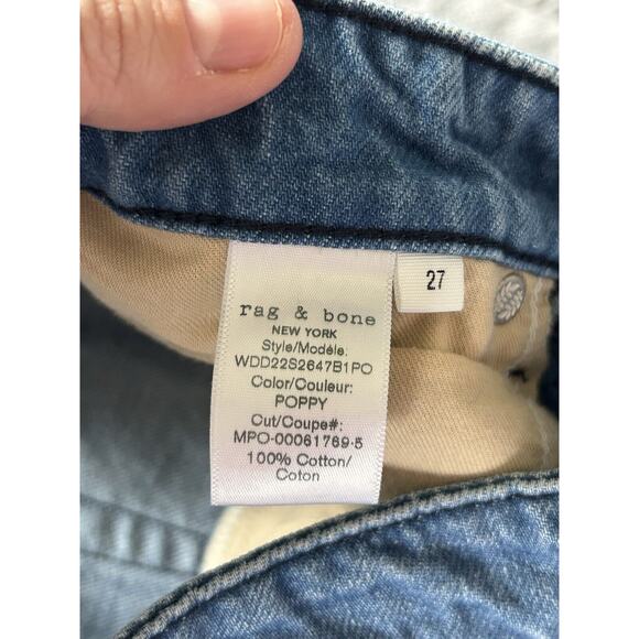 Rag & Bone Nina high-rise ankle cigarette jeans Poppy 27 Raw Hem Cropped Classic - Picture 11 of 15